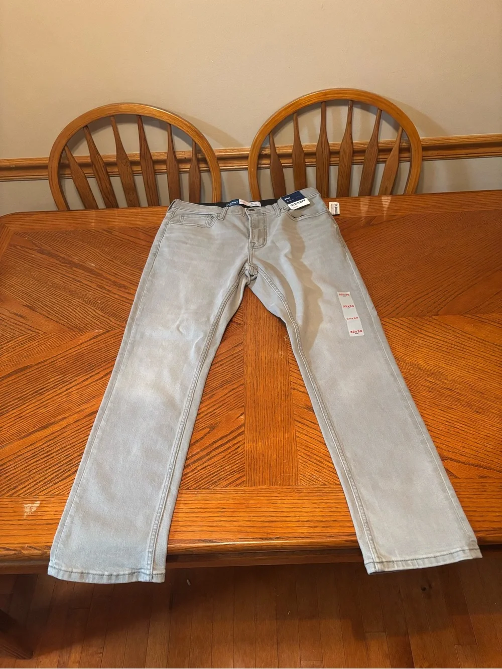 Old Navy 360 Stretch Slim Jeans Mens 32x30 Light Gray Comfort Waist Denim NWT